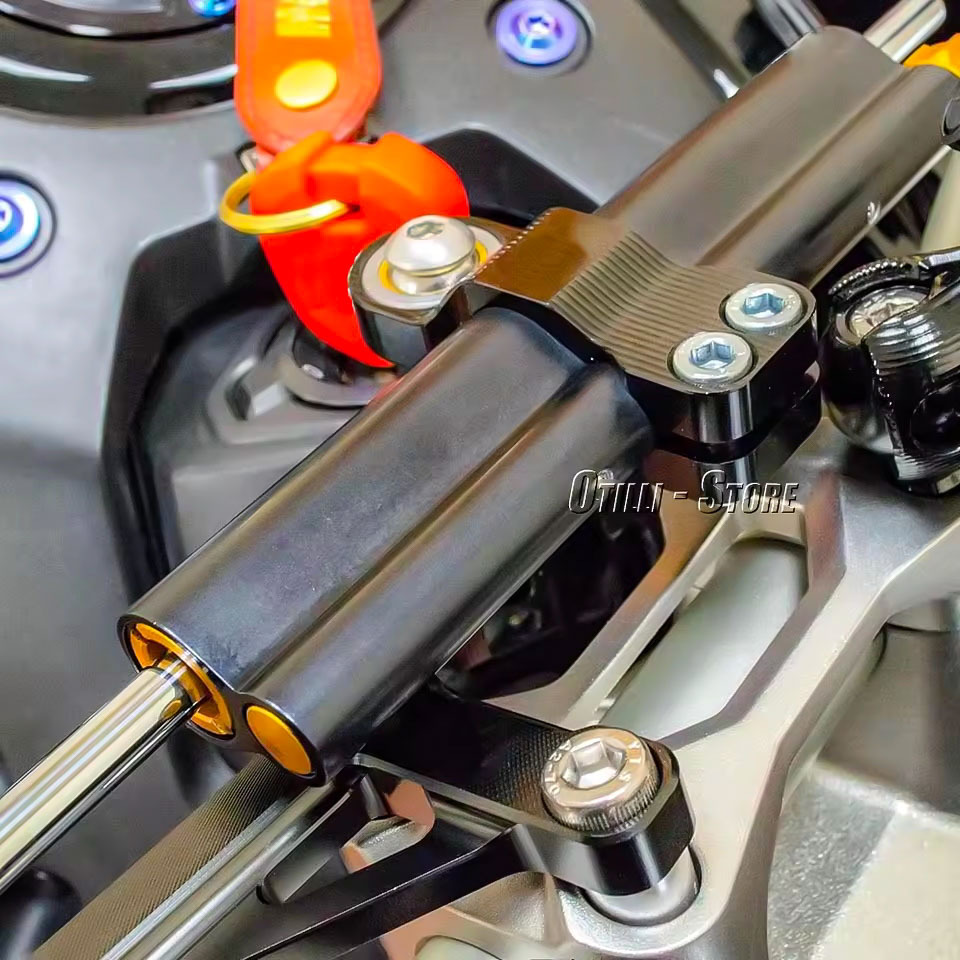 مخمدات توجيه للدراجات النارية  - مراجعة Steering Damper Stabilizer Kit Cnc وسعره