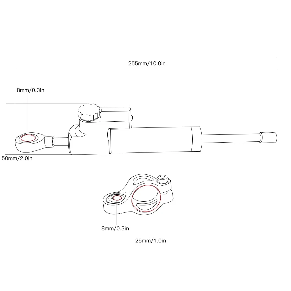 CNC قابل للتعديل الدراجات النا - مراجعة Steering Damper Stabilizer Kit Cnc وسعره