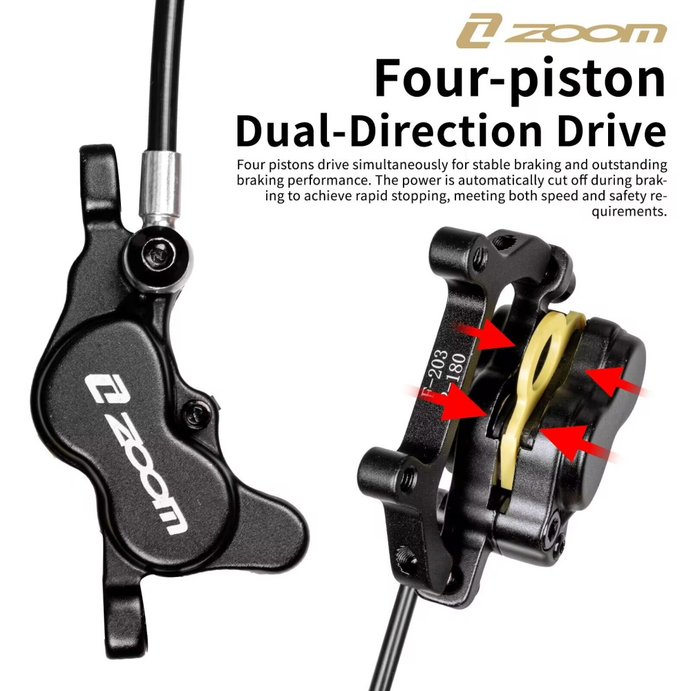 مجموعة فرامل هيدروليكية ZOOM H - مراجعة Zoom Hydraulic Brake 4 Piston E-Scooter وسعره