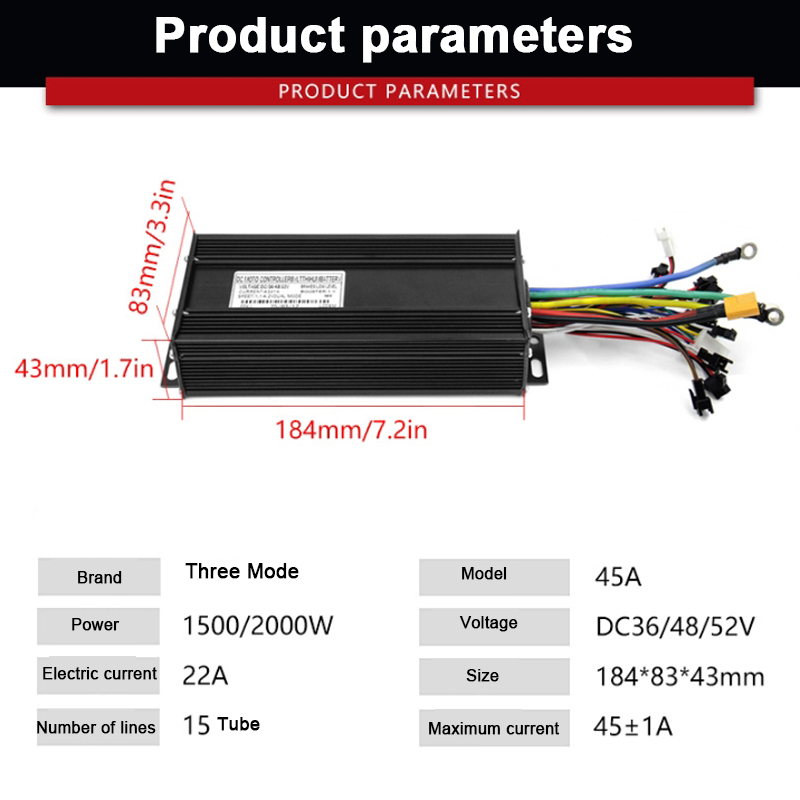 15-أنبوب ثلاثة أوضاع 45A وحدة  - مراجعة 72V 45A Dual Controller وسعره